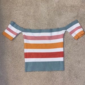 Off the shoulder striped top